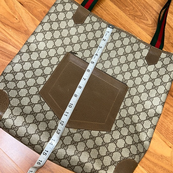 Authentic Vintage Gucci PVC Large Tote Bag with Web Handles - Picture 11 of 16